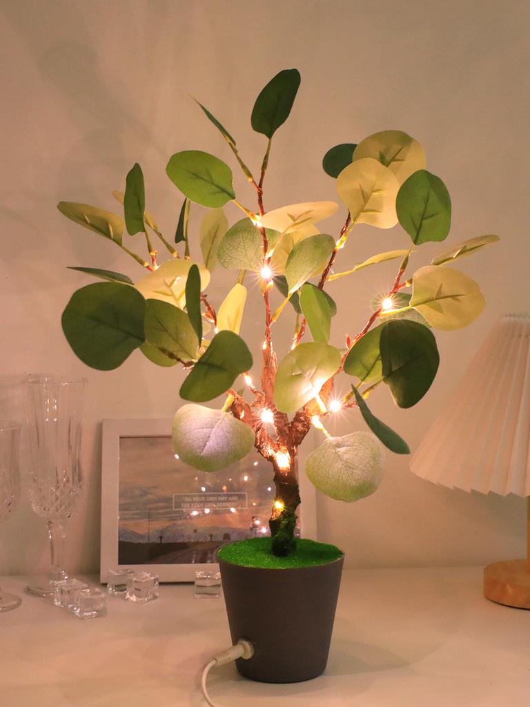 Artificial Plant With Led Lights Fake Plant Potted Tree Indoor Lighting For Living Room Hotel Villa Art Decor Bedroom Home Decor