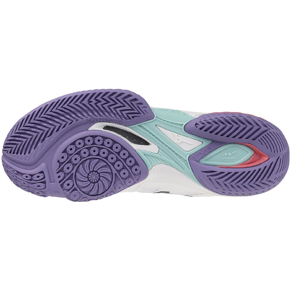 Badminton Shoes Wave Claw EL 2 Fit Lightweight Flexibility Resilience All Rounder White x Purple x Pink cm 2E [Mizuno] 22.5