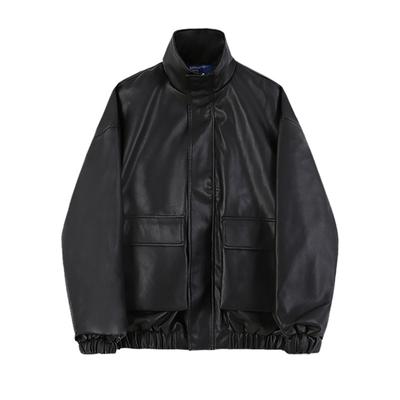 Autumn Korean Trendy Loose Leather Jacket Men's Motorcycle Jacket Pilot Leather Jacket Short Coat