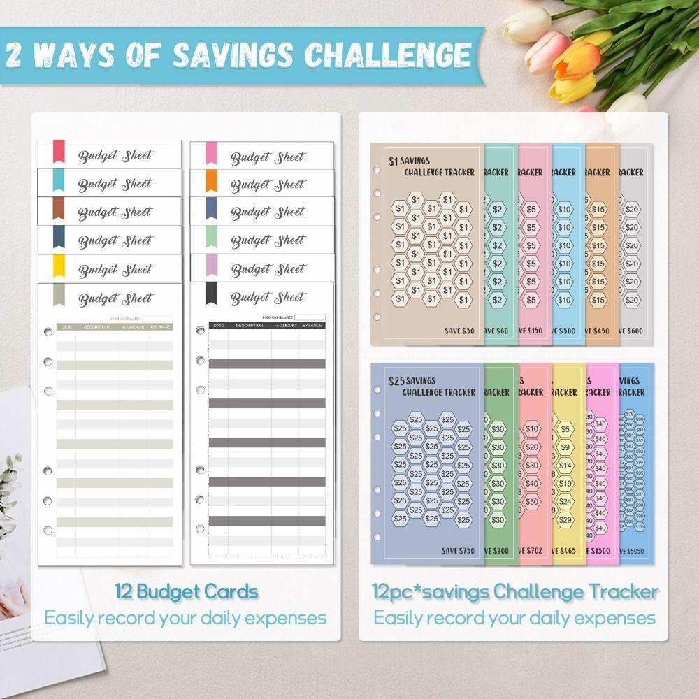 Reusable Binder Savings Book A6 Cash Stuffing Envelopes Binder