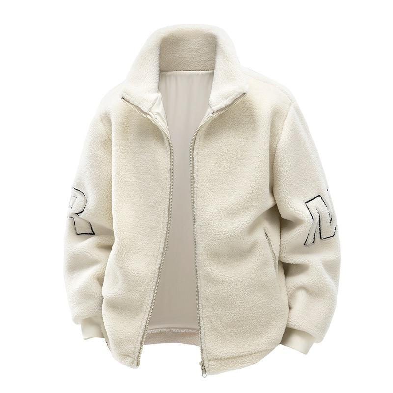 Autumn and Winter New Fleece Jacket Men's Thickened Lamb Fleece Cotton-padded Clothes Men's and Women's Trend Couple Loose Cotton-padded Clothes Men's