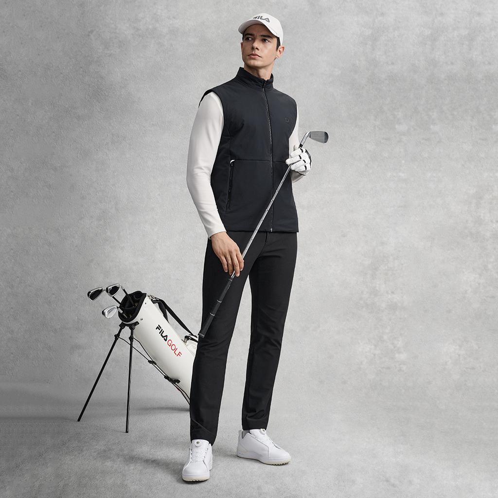 FILA Golf Series Fashion Casual Sports Versatile Simple Design Comfortable Cotton Vest Men vest Deep-Black A11M615912FBK
