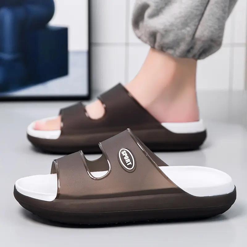 Mens Summer Thick Soled Home Soft Soled Anti Slip Sports Trendy Beach Slingback Sandals Breathable Hole Shoes Outdoor Beach Casu