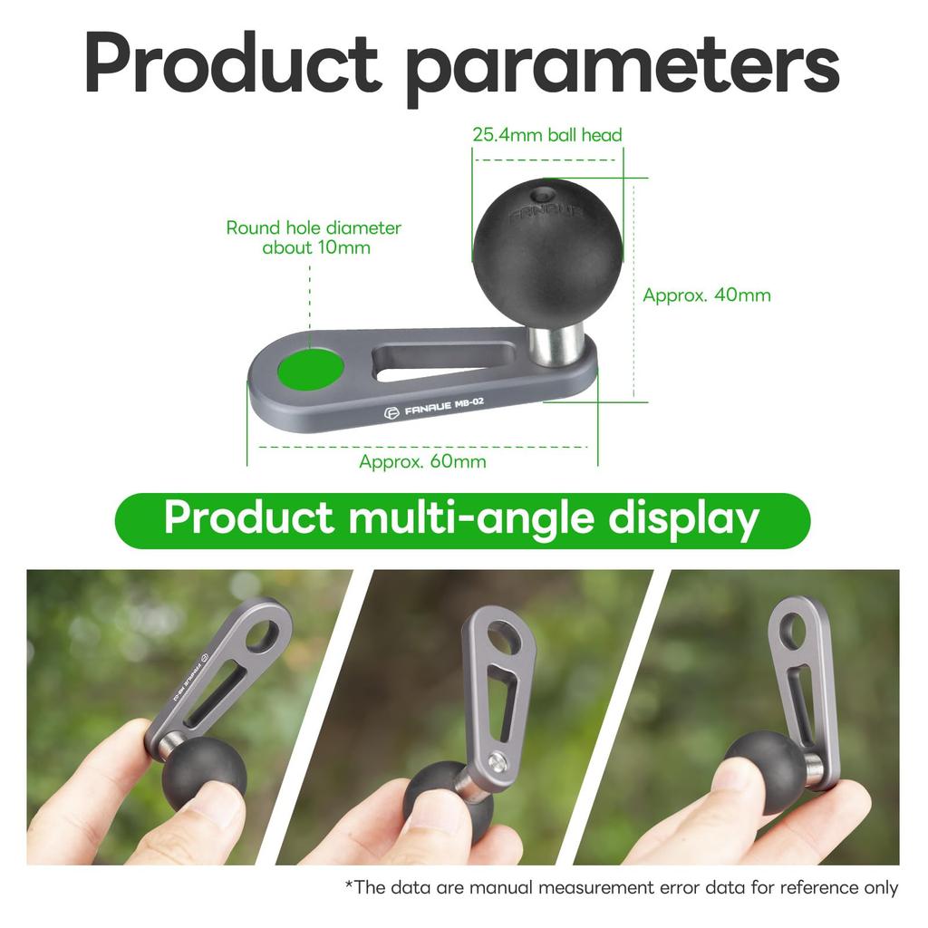 FANAUE Motorcycle Mount Parts Ball Mount Aluminum Mount Part RAM