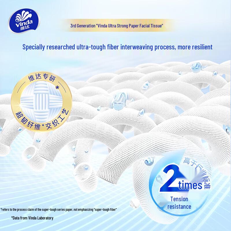 Vinda Ultra-Strong 3-Ply Soft Pack Facial Tissues