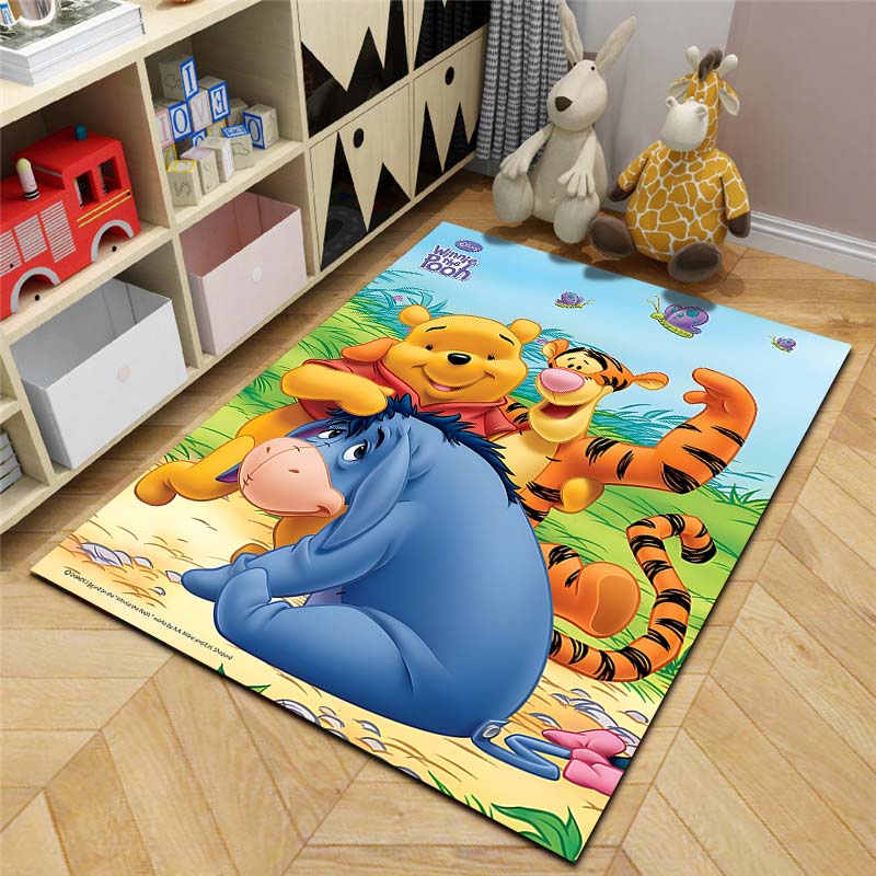 Cartoon Winnie Pooh Tigger Too Pattern Living Room Bedroom Carpet Bedside Bathroom Floor Mat Kid's Room Play Mats Non-slip Mat