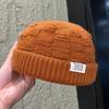 Thick Knitted Beanie Cap Solid Color Cuff Trawler Hat Retro Docker Cap