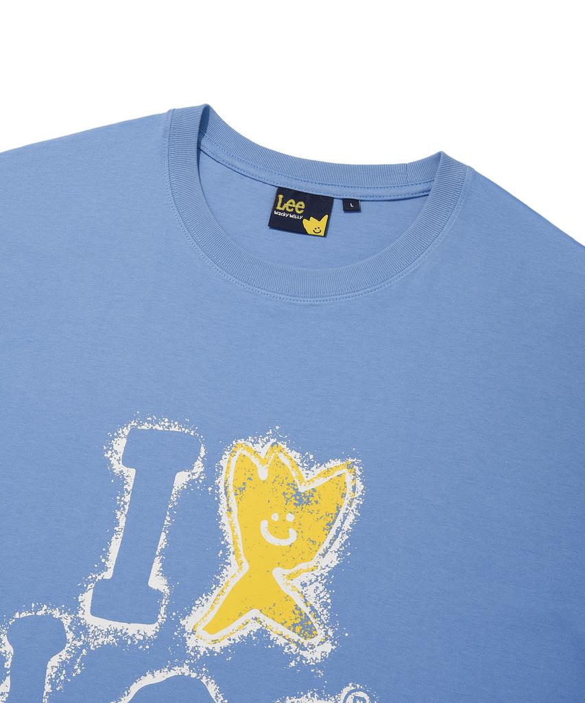WACKY WILLY [Wacky Willy X Lee] Aikikiri Graphic Short Sleeve T-Shirt Blue