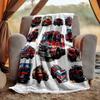 Fire Truck Flannel Blanket Soft Warm All-Season Throw, Design for Camping, Car Travel, Hiking Sofa, Bed, Office Perfect Gift for Parties