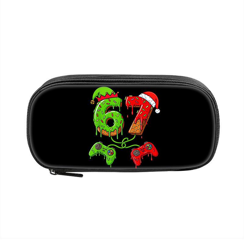 Cute Bruh 67 Six Seven 6 7 Christmas Funny Pencil Cases Pencilcases Pen Holder Kids Big Capacity Bags Office Gifts Stationery
