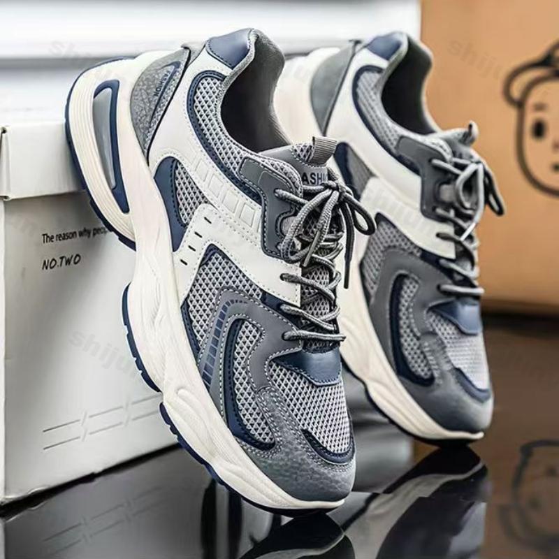 Fashion Men's Platform Sneakers Autumn Breathable Cross Tied Non Slip Running Shoes Comfortable Fashion Height Increase Vulcanized Shoes