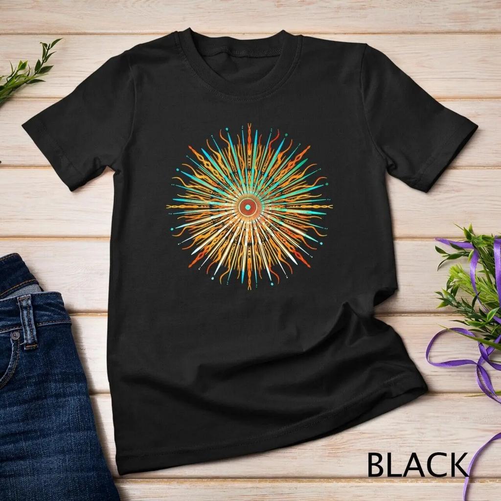 Sun Mandala T Shirt Geometric Abstract Starburst