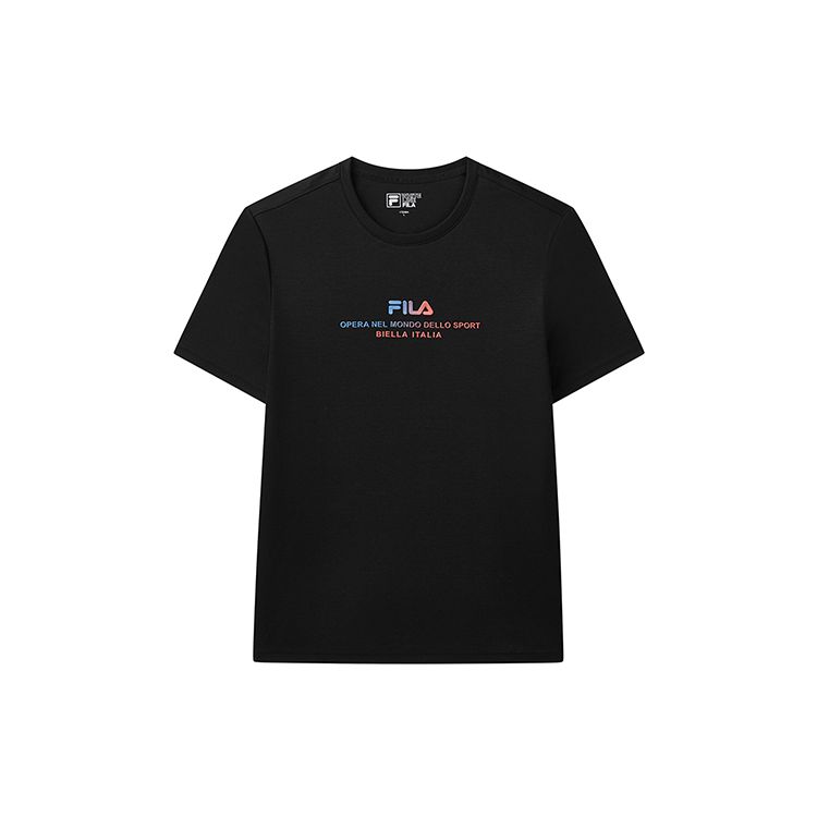 

Fila Уличная ретро повседневная футболка с коротким рукавом мужская футболка топы черный F11M038138FBK