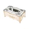 QX2E Classical European Inspired Tissue Box Featuring Beautiful Rose Motifs And Nonslip Base Rose Themed Tissue Dispenser
