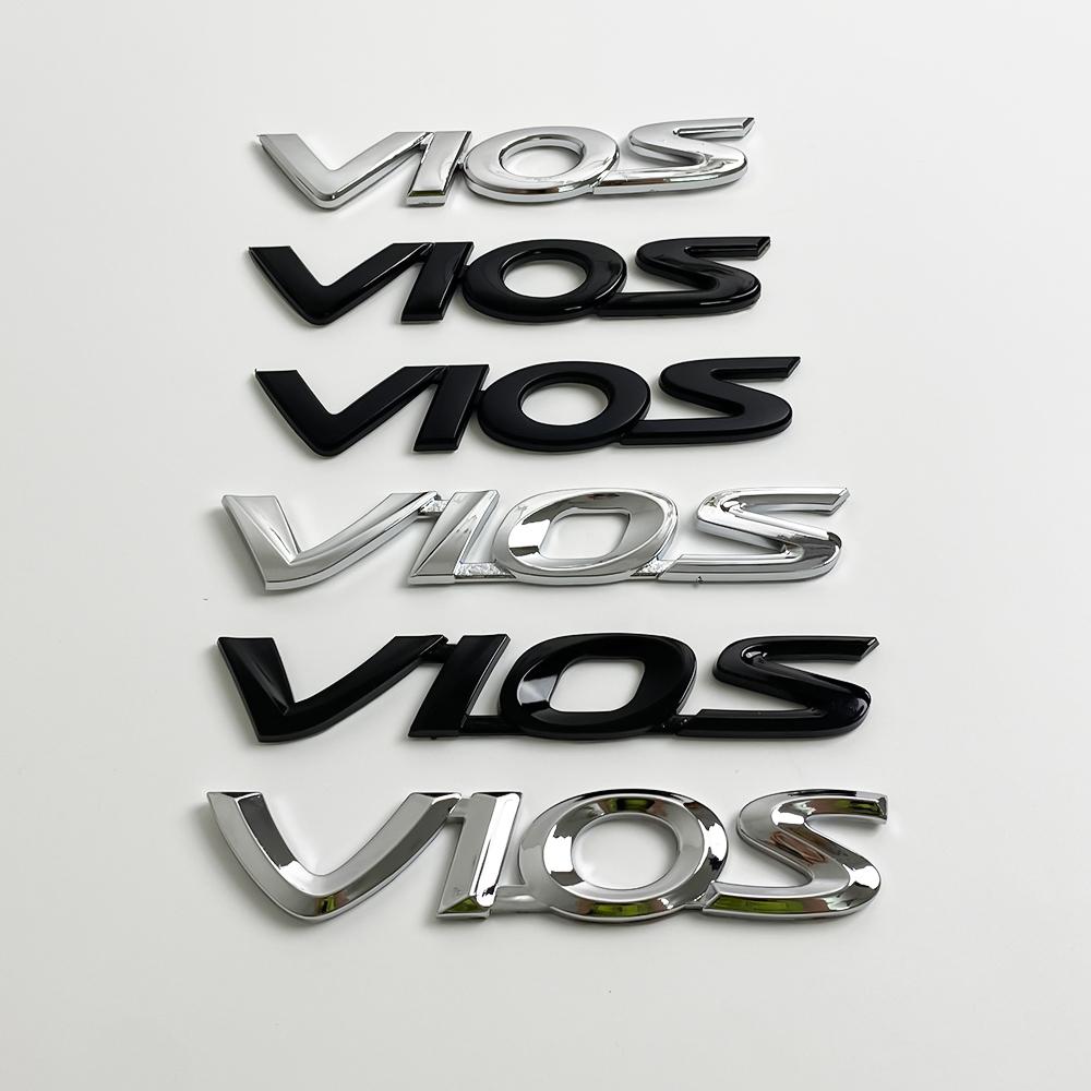 3D Chrome Toyota Vios Letter Emblem Badge Sticker for Toyota Vios XP150 XP40 XP90 Rear Trunk Decor Replacement