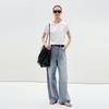 LESS 2025 Summer Loose Wide-Leg Cotton Jeans