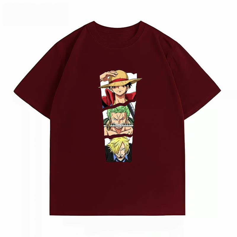 Unisexs Clothing New 100 Cotton Summer TShirt One Piece Unisexs TShirt Monster Trio Print Casual Unisexs TShirt