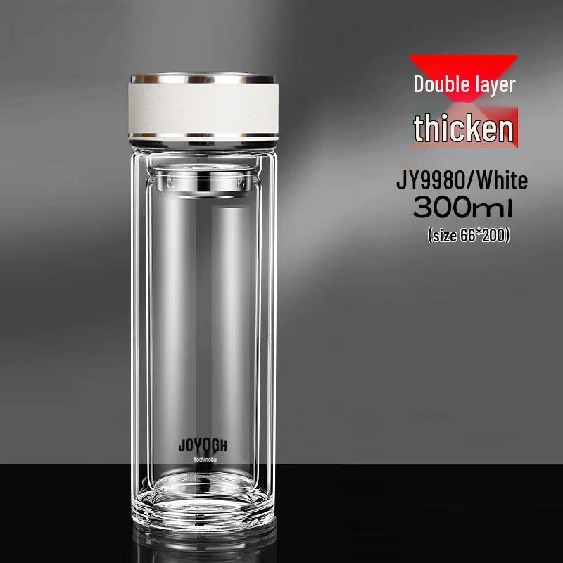 JOYOGH Double Wall Glass Tea Infuser Mug