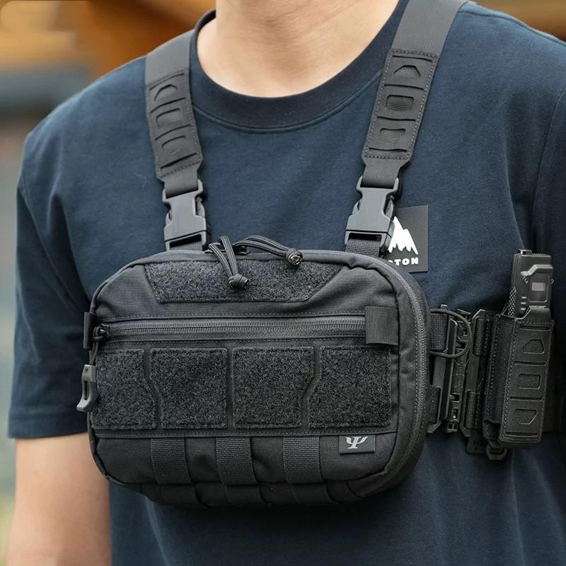 Outdoor Camping Hiking Tactical Backpack Extended Chest Bag Multifunction Waterproof Quick Detachable Accessory Bag