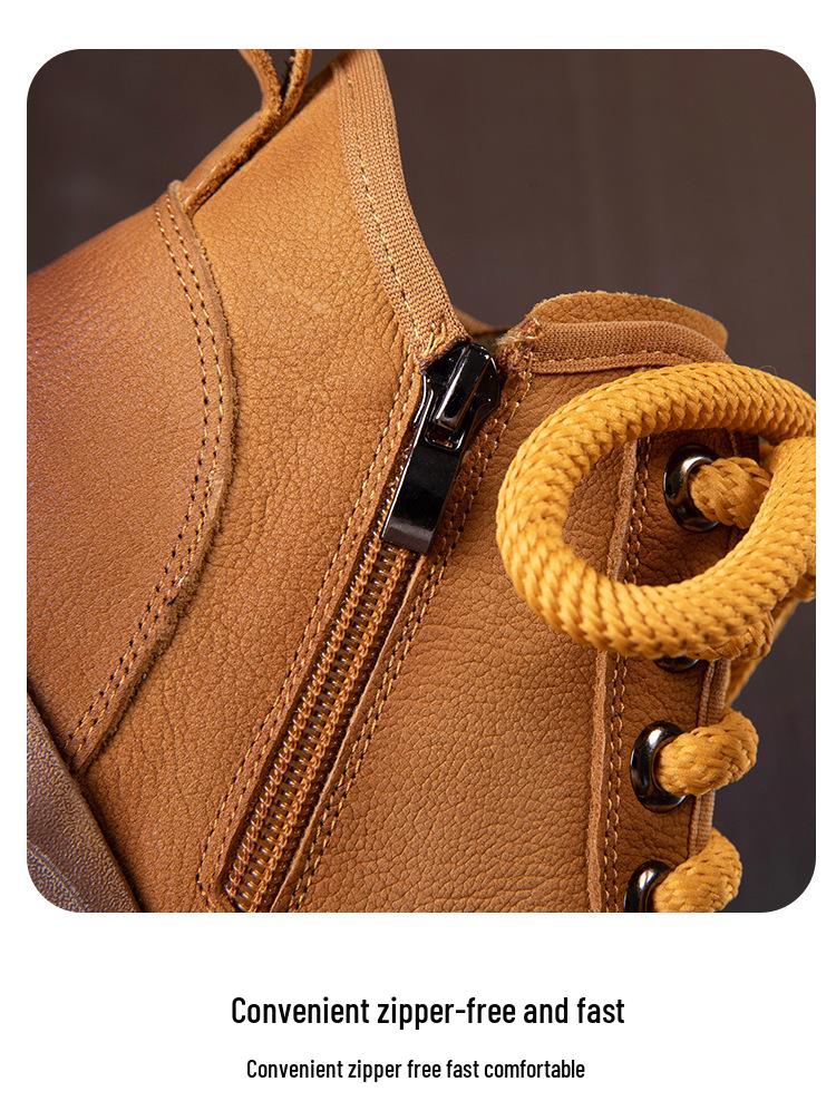 Women's Genuine Leather Thick-Soled Martin Boots - British Style Retro Brown Cowhide Short Boots for Autumn/Winter 2025