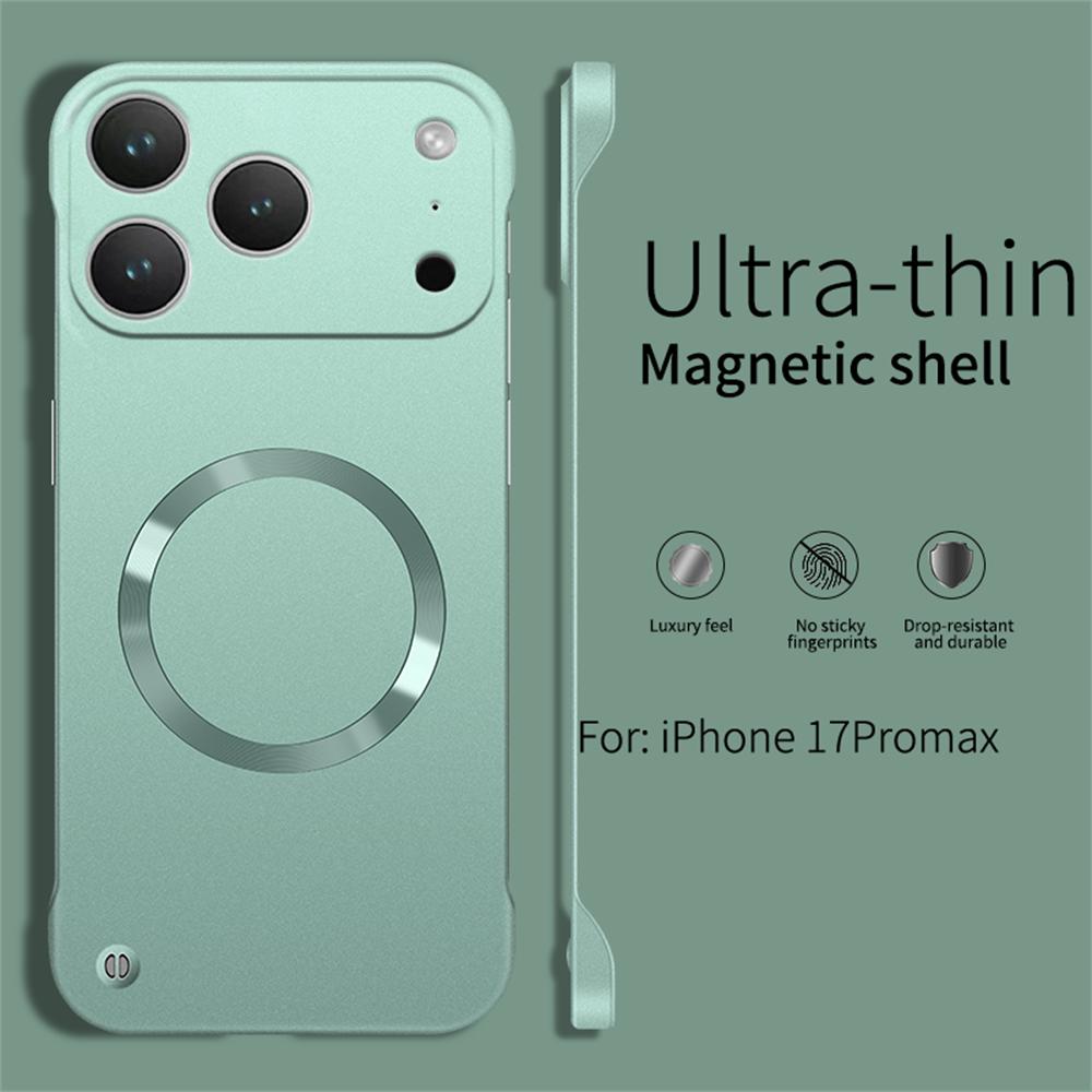 

Magnetic For Magsafe Ultra Slim Frameless Phone Case For iPhone 16 17 Pro Max Air 14 15 13 12 Wireless Charging Plating PC Cover iPhone 14 Plus