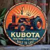 Vintage Kubota Traktor Metallblechschild Retro Landmaschinen Wandkunst Dekor für Garage Man Cave