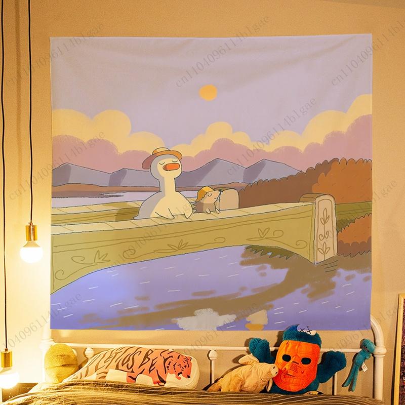 

Serene Coastal Waterfowl Wall Decor Fantasy Fun Concert Party Bannister Hanging Artwork for Atmosphere Decoration 29x37in