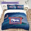 Ipswich Town FC Pattern Bedding uilt Set uilt Cover Pillowcase Home Decoration Birthday Gift (1 * duvet cover + 2 * pillowcase without core)