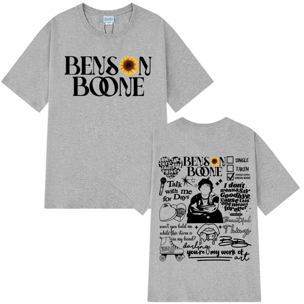 

Бенсон Бун Американский Сердечный Тур 2025 Двусторонняя футболка Мужская и Женская Летний Модный Тренд Принт 100% Чистый Хлопок Футболка M