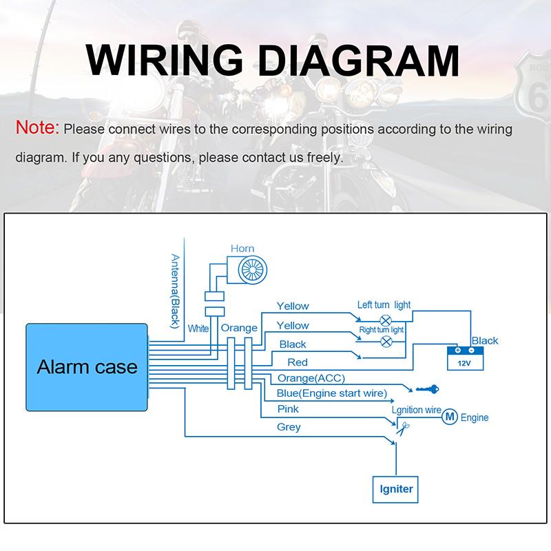 12V Anti-Theft Security Alarm System Remote Control Engine Start P15 For Motorcycle/Scooter/Autobike