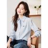Teluoman Women's Embroidered Long Sleeve Commuter Blouse