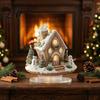 Small Christmas Ornaments for Shelves Acrylic Table Decor Gingerbread House Tree Ornaments Waterproof Holiday Desktop Decorations Living Room