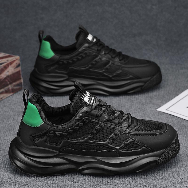 Fashionable and Trendy Thick Soled Height Increasing Men's Shoes with Mesh Breathable Casual Sports Shoes