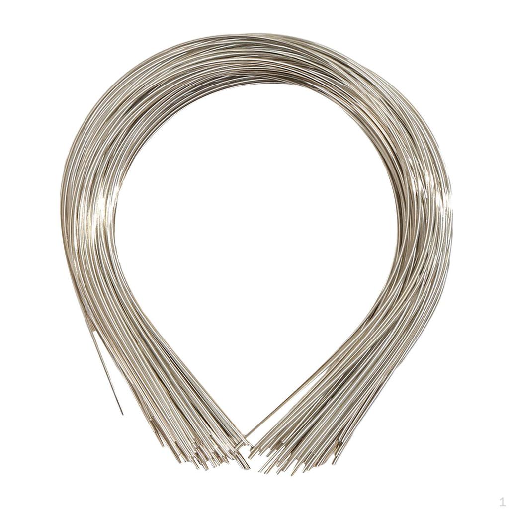 50 Bulk Pack 1.2 Mm Thin Width White Plain Dur Metal Bands Men Wire Bangs of Lukered Hair