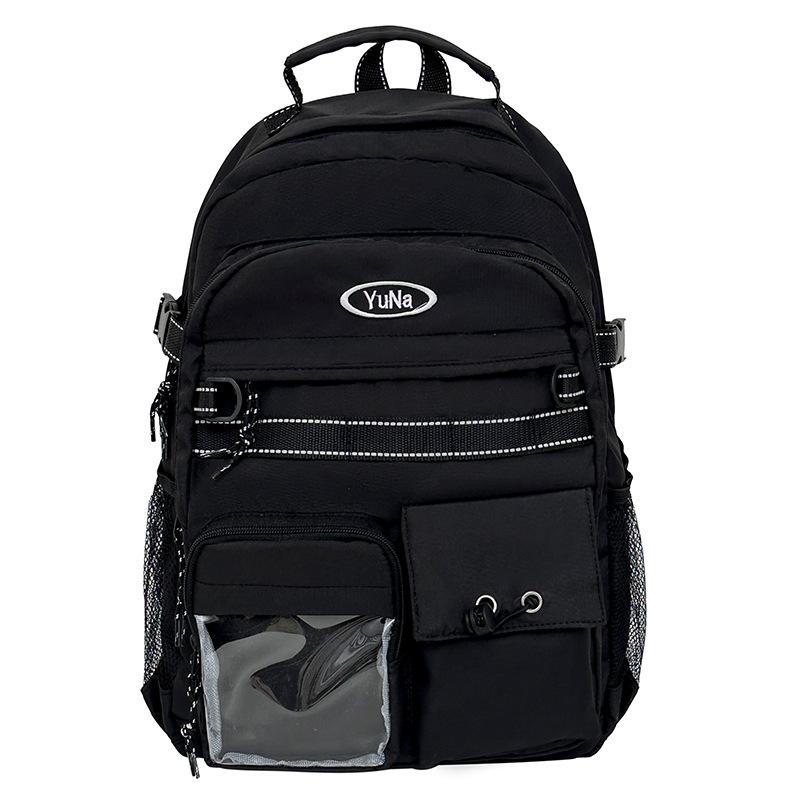 Schoolbag1011 Korean Harajuku Large Capacity Versatile Backpack Vintage Campus Middle and High School Student Tooling Style School Bag Lightweight