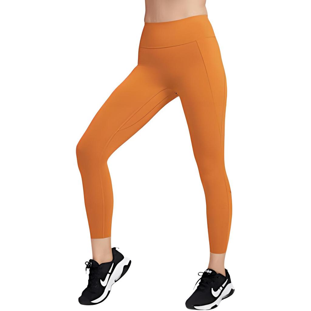 Nike Leggings da Donna a Vita Alta con Logo Solido e Sollevamento Glutei Arancioni HQ6814-815