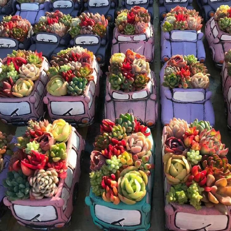 Small Motorcar Concrete Silicone Mold Succulent Flowerpot Cement Plaster Molds