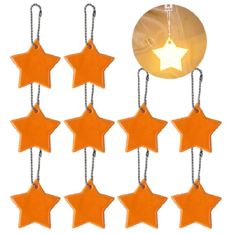 10x Personalized Outdoor Sport Keyrings Reflective Stars Safe Reflector Keychain