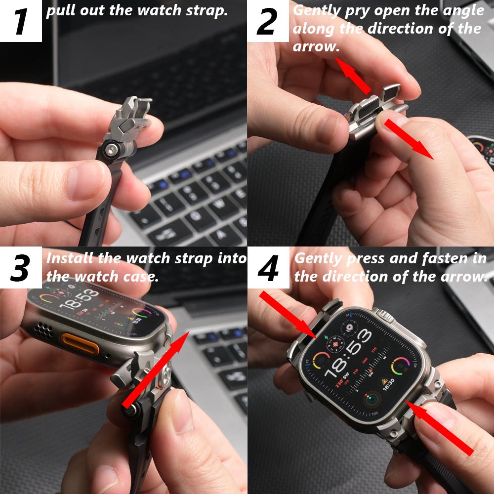 Silicone Band for Apple Watch Ultra 3 2 49mm Luxury Wrist Strap for Iwatch Ultra 49MM Mens Style Bracelet Replacement Watchband