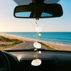 PH PandaHall 2pcs Seashell Car Coastal Beach Car Decor Pearl Shell Starfish Concha Pendant Ocean Style Keychain Hanging Ornament Home Decor Charms,