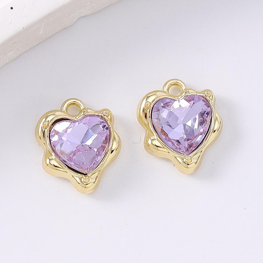 5pcs Elegant Crystal CZ Love Heart Charms Pendants for Necklace Earrings Bracelet DIY Jewelry Making Accessories Supplies