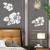 9 Stück Spiegel Wandaufkleber 1 mm Dick Selbstklebend Acryl Spiegel Schöne Blumendekale DIY Dekoration Abnehmbar 3D Rosenaufkleber DIY Fenster Schlafzimmer