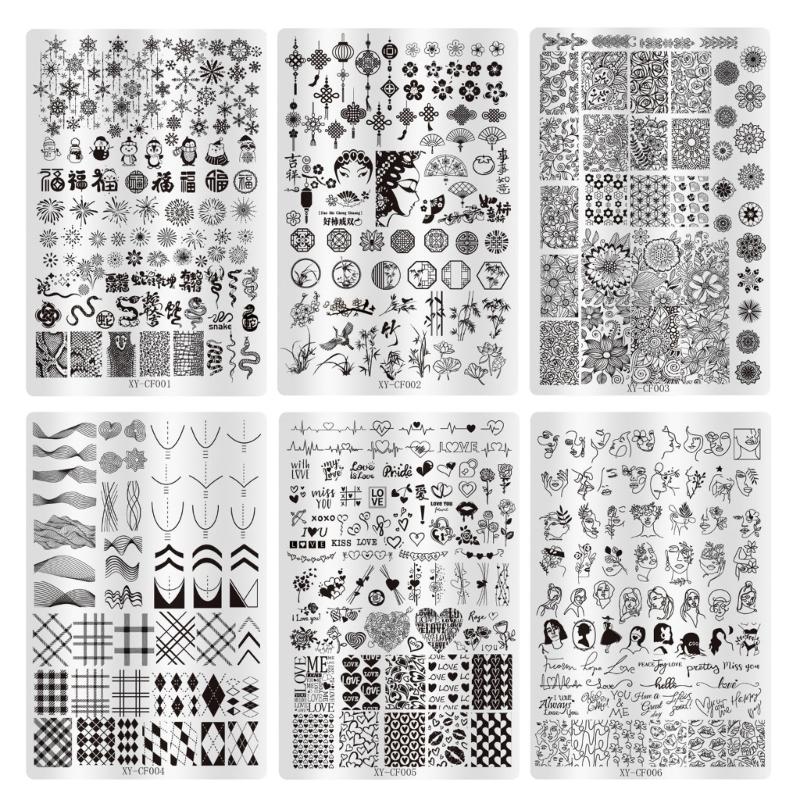 Nail Stamp Plate Nail Art Templates Heart Flower Nail Art Plates for DIY Nail Art Decorations Nails Art Stamping Plates