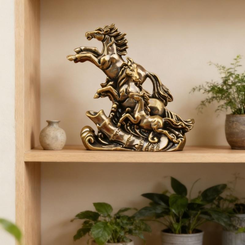 Posąg Figurka Galopujących Koni Symbolizujący Sukces I Siłę Prezent Na Parapetówkę Ceremonie Otwarcia Dekoracja Domu