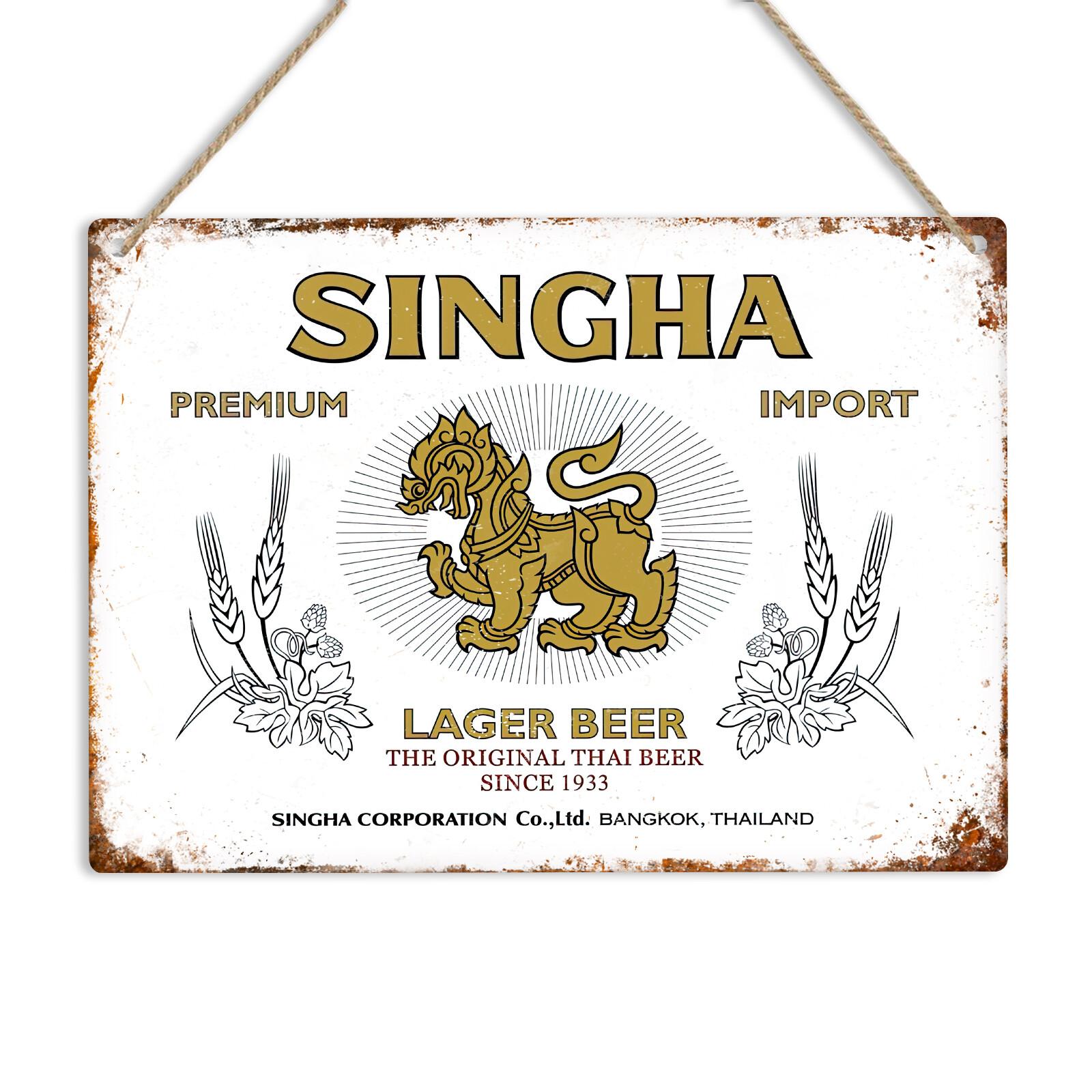 Металлическая настенная табличка SINGHA Винтажная Ретро Пивная табличка Бар Паб Мужская берлога Таиланд Лагер 20X30CM