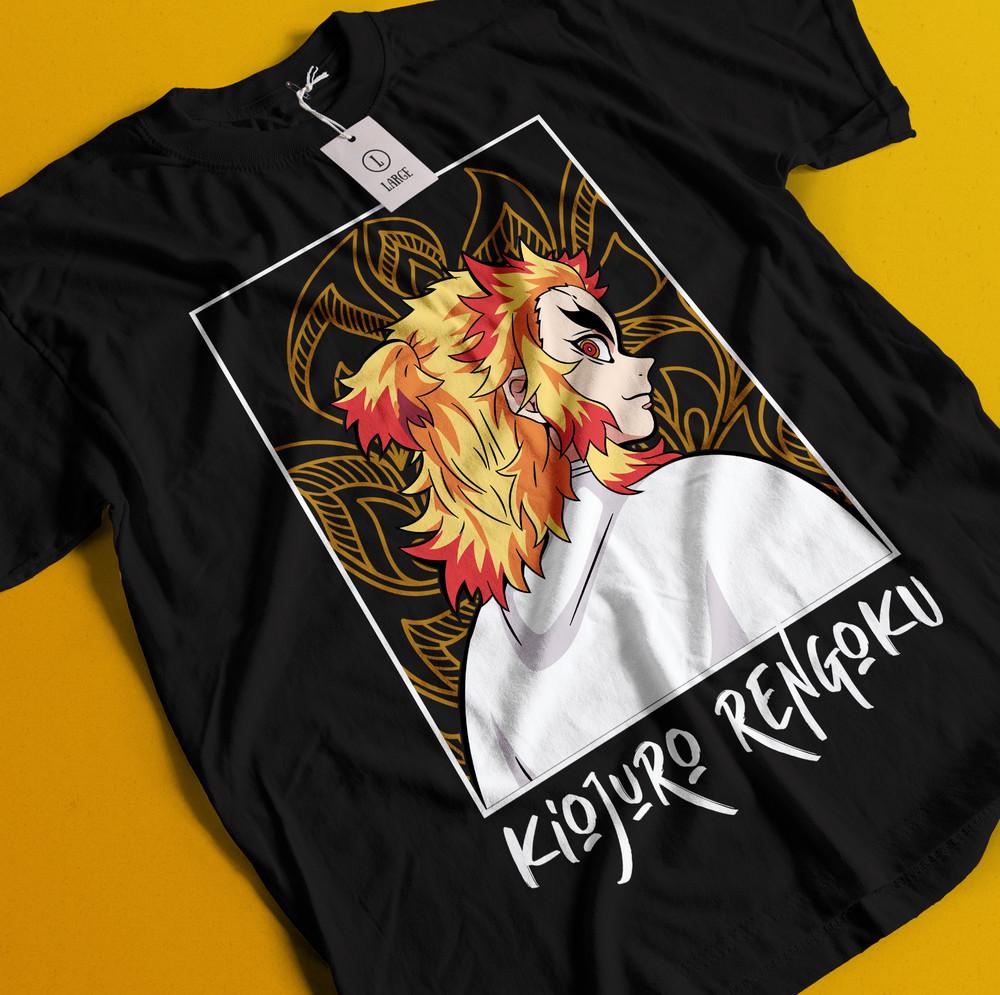 

Рубашка Истребитель демонов Ренгоку Кёдзюро Футболка Тандзиро Футболка Мудзан Дома Ветер L