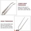3pcs Precision Reverse Tweezers Non-Conductive, Heat Resistant, Anti-Magnetic Pointed & Curved Tips Tweezer Set