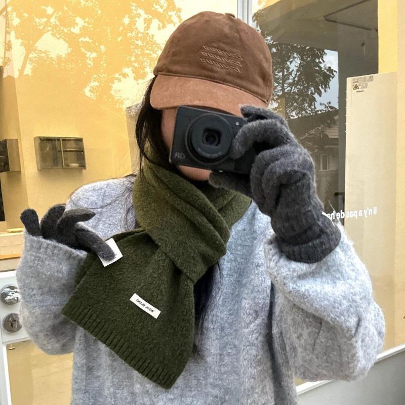 Winter scarf atmosphere new solid color versatile fashion warm neck protection scarf scarf shawl dual-purpose