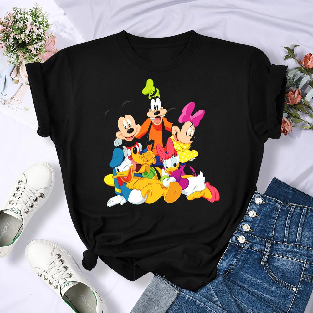 2025 New Popular Kawaii Disney T-shirt Cartoon Women Disney T-shirt Fun Top Fashion Women's T-shirt