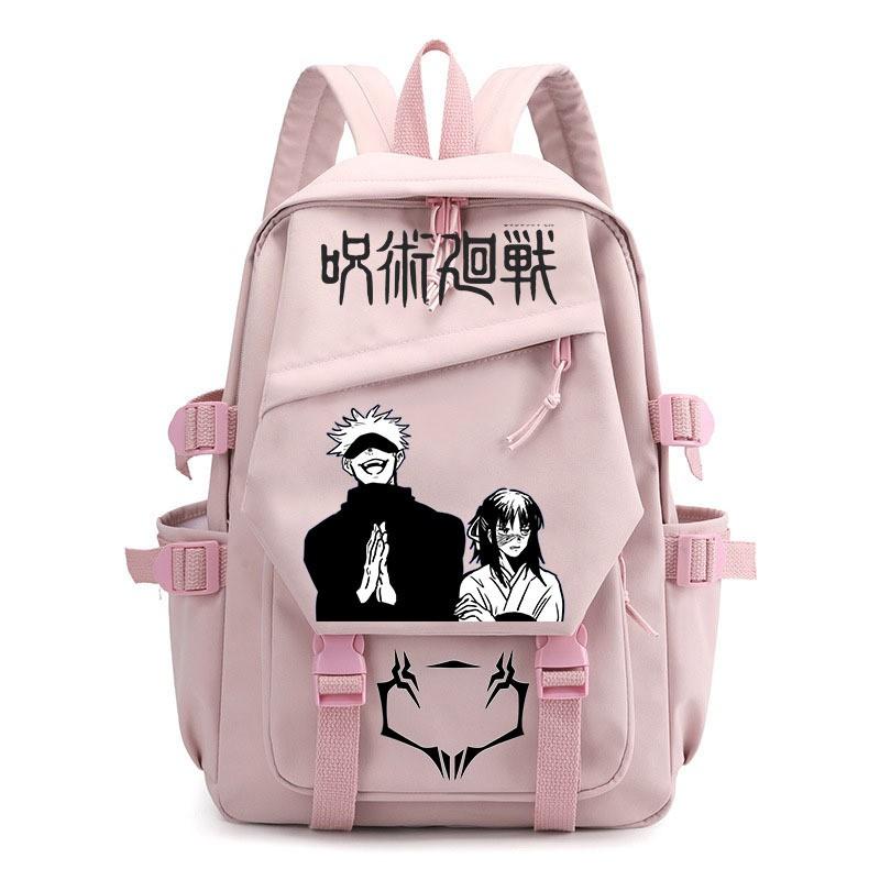 Anime Jujutsu Kaisen Iskolatáska Gyerekeknek Tinédzsereknek Diákoknak Nylon Kétvállú Táska USB Porttal Párnázott Pántokkal